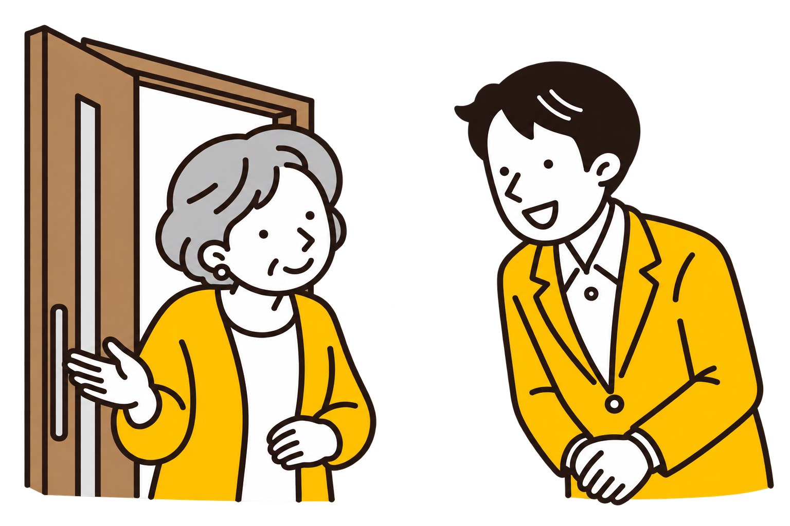 相談の日時を決め、ご自宅へ訪問するイメージ