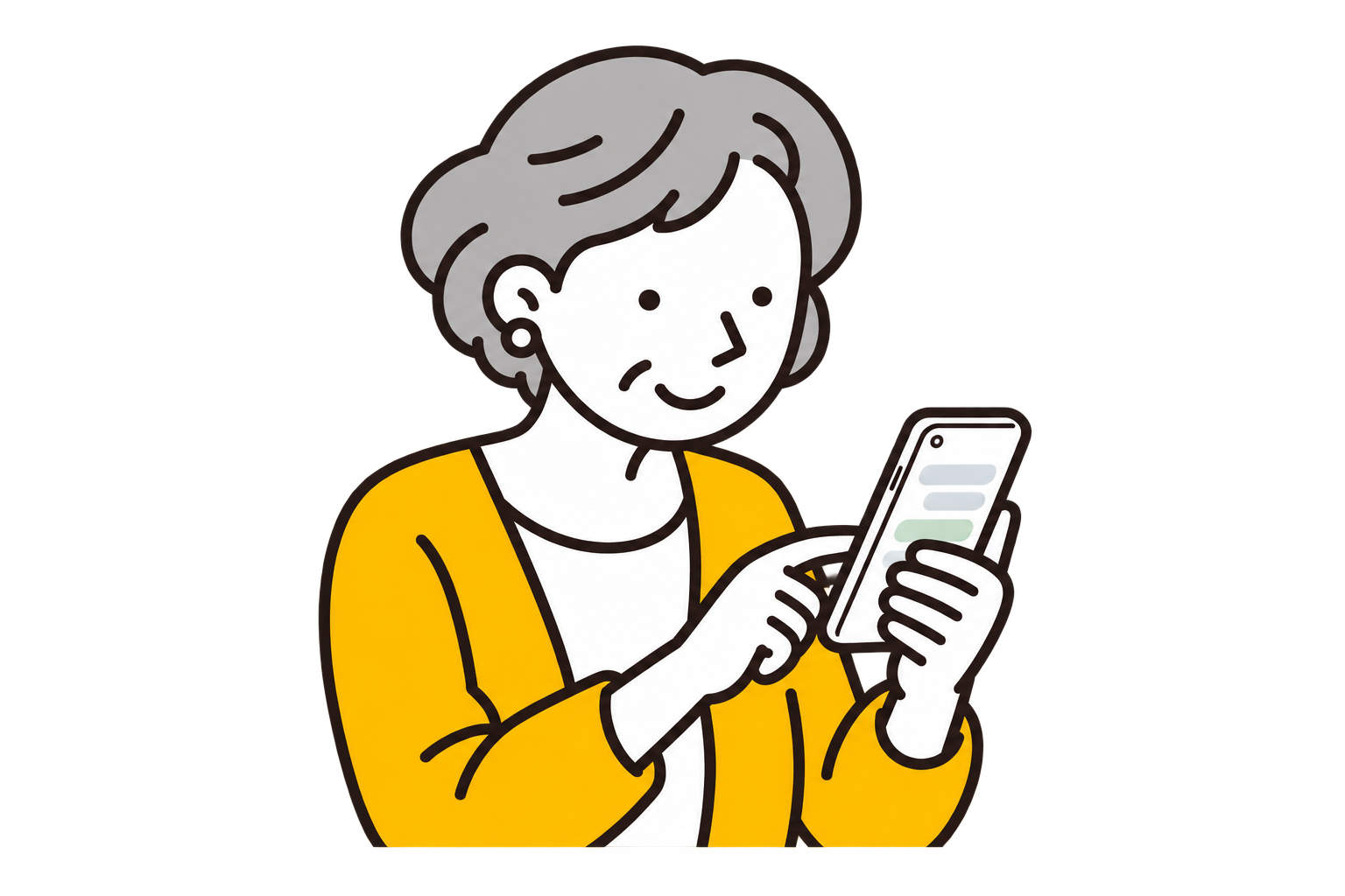 スマートフォンで問い合わせる人